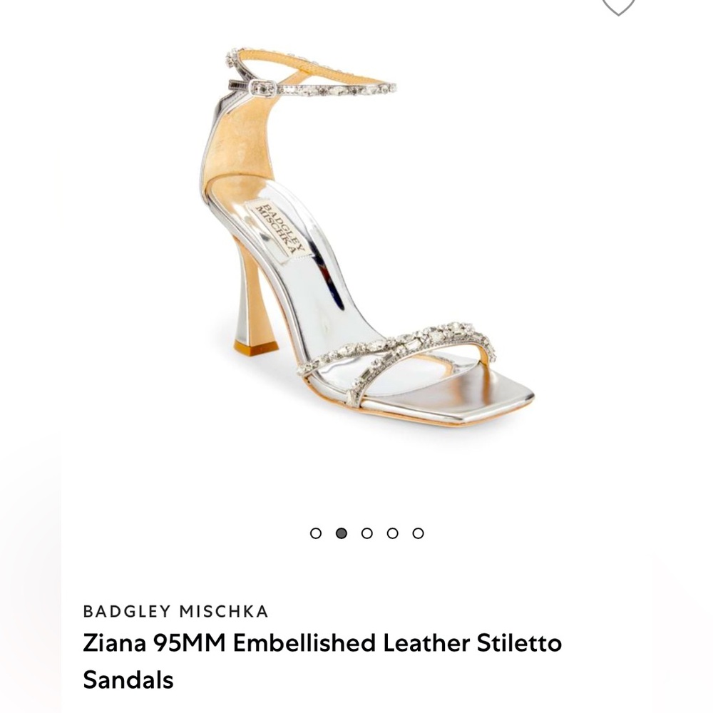 BADGLEY MISCHKA
Ziana 95MM Embellished Leather Stiletto Sandals